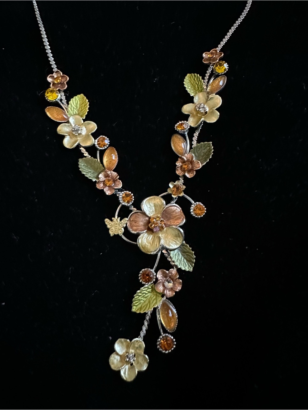 Floral Multi-Tone Pendant Necklace - Women Jewelry